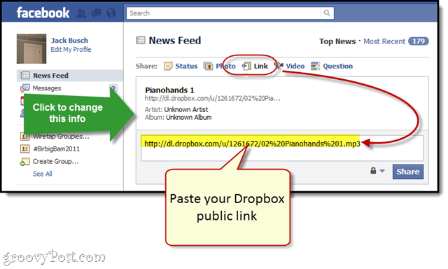 Facebook + Dropbox: Gratis MP3-strömning på din Facebook-vägg