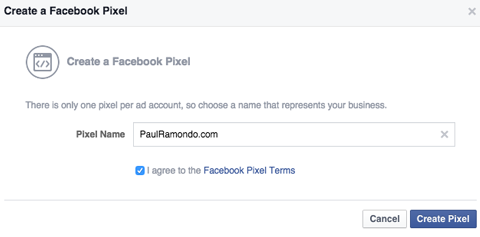 namnge en facebook-pixel