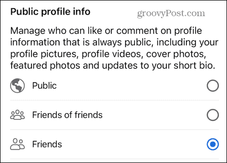 Facebook offentlig profilinformation