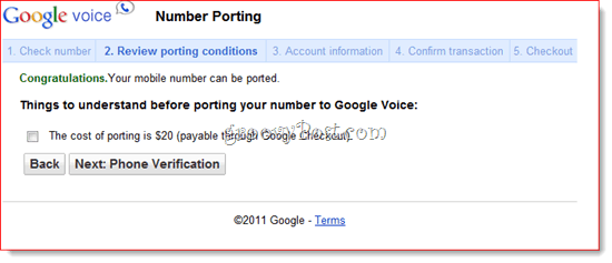 Port existerande nummer till Google Voice