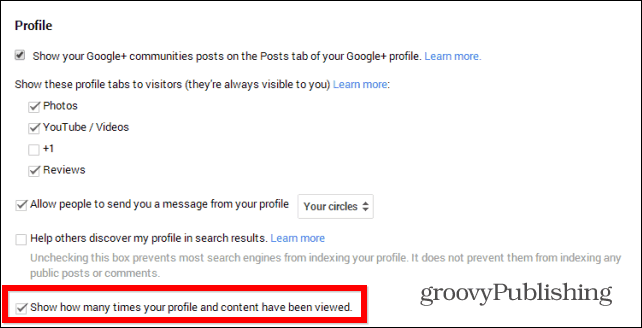 Tips om Google+: Dölj din profil Visa räkning