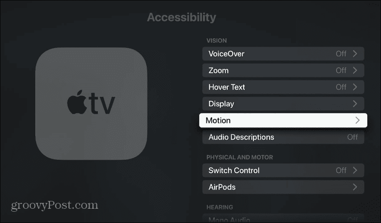Inaktivera automatisk uppspelning av video och ljud på Apple TV