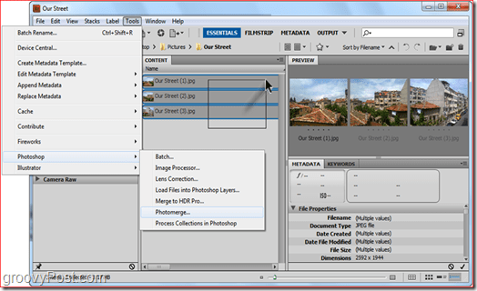 Hur man gör ett panorama med Adobe Bridge och Adobe Photoshop