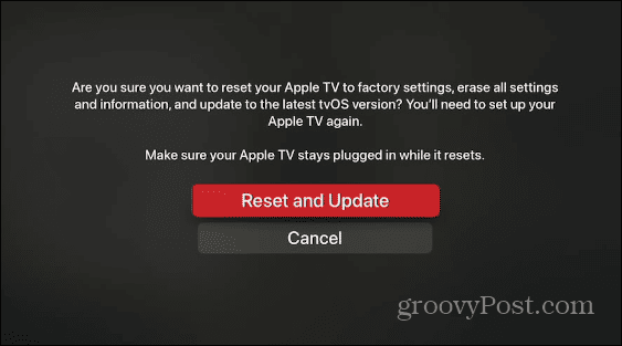 återställ Apple TV