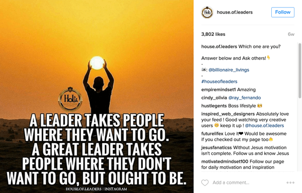 House of Leaders tagg instagramanvändare