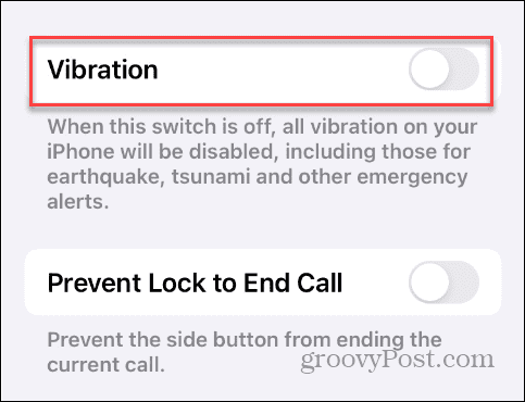 Stäng av vibration på iPhone