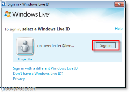 logga in på bing bar med ditt Windows Live ID