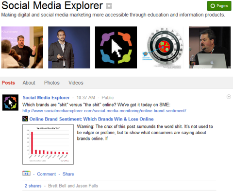 Google+ sidor - Social Media Explorer
