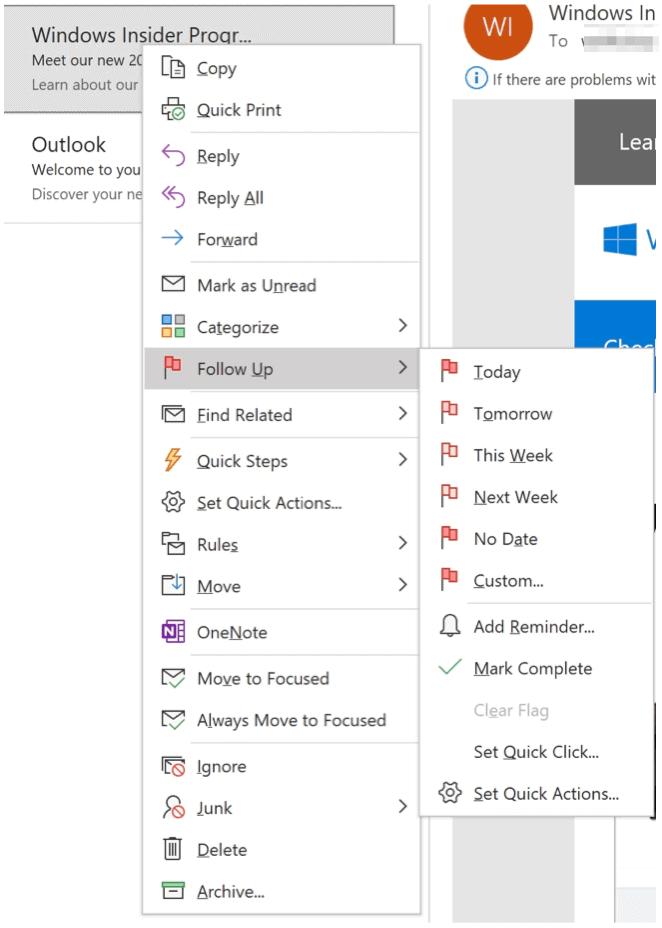Microsoft Outlook Tips-flaggor