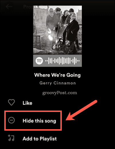 Göm en låt på Spotify