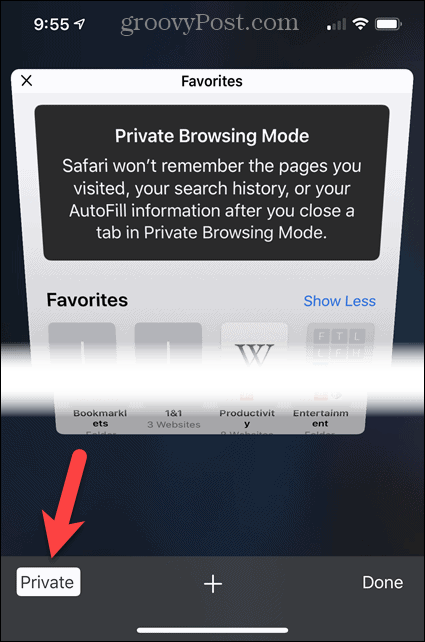 Stäng av Privat i Safari på iOS