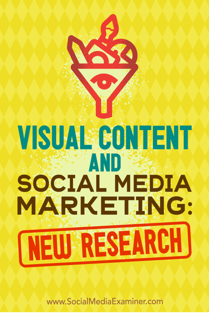 Visuellt innehåll och marknadsföring av sociala medier: Ny forskning: Social Media Examiner