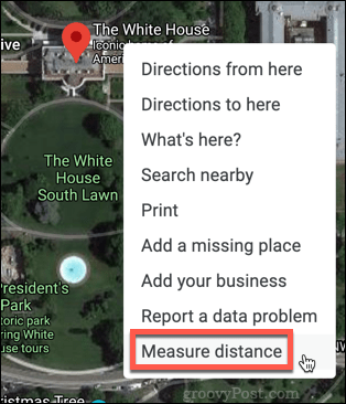 Google Maps Mät avstånd alternativ