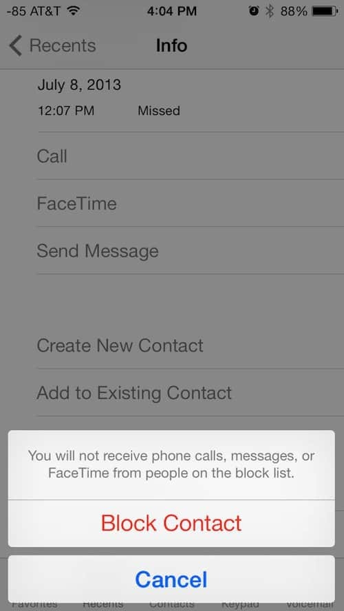 Apple iOS 7 Lägger till möjlighet att blockera oönskade samtal och texter