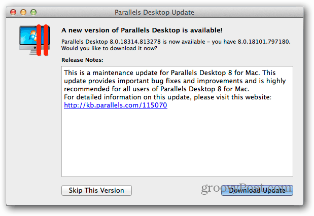 Hämta Parallels Desktop Update