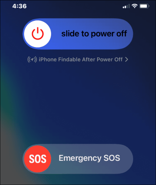 Emergency SOS-skjutreglage iPhone