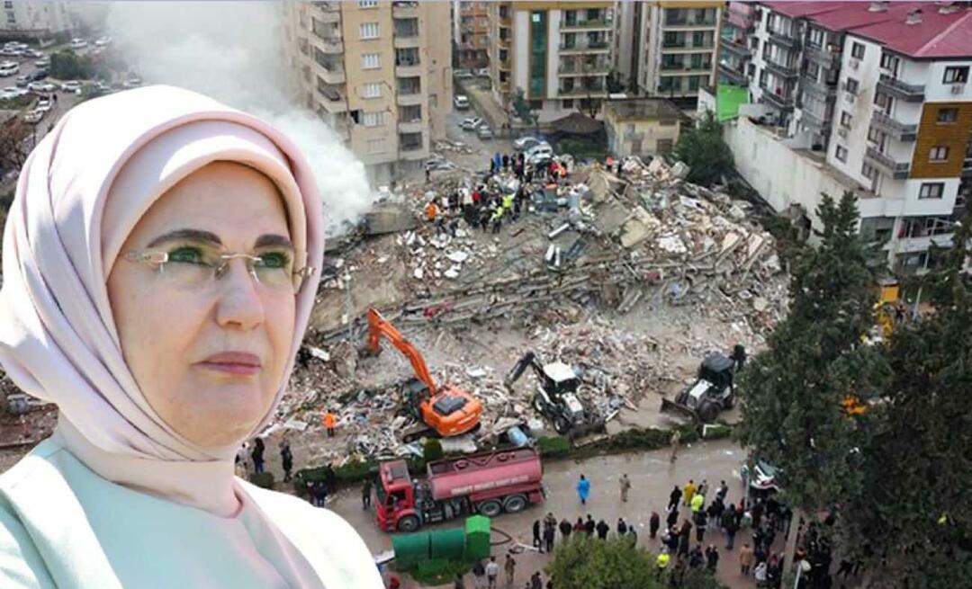 First Lady Erdoğan: Våra hjärtan blev inflammerade av nyheten om jordbävningen!
