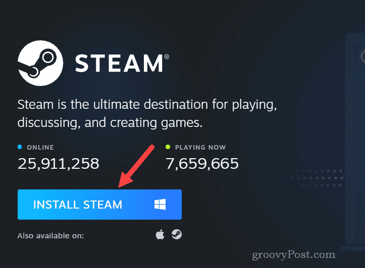 Ladda ner-knappen för Steam