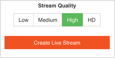 Välj livestreamkvaliteten i Switcher Go.