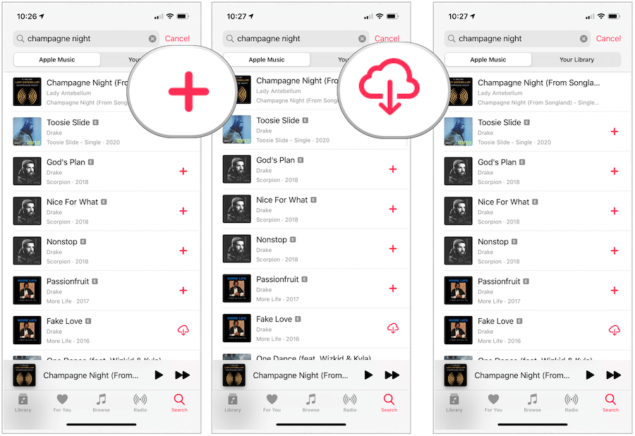 Apple Music ladda ner låtar till enheten
