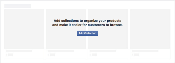 lägg till samling för att organisera Facebook-butiksprodukter
