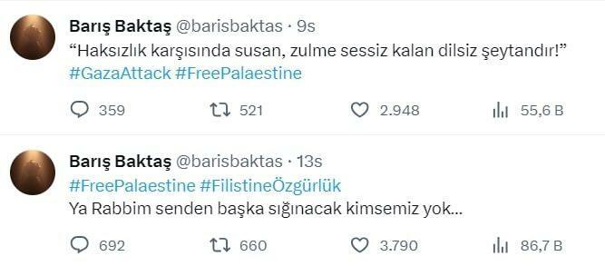 Barış Baktaş Dela stöd för Palestina