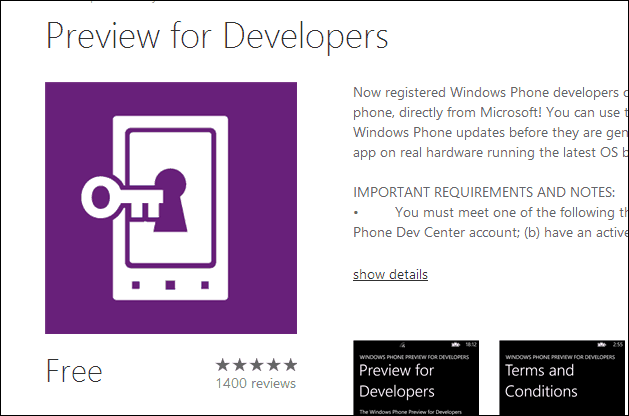 Hur man får Windows Phone 8.1-uppdateringar tidigt med förhandsvisning för utvecklare