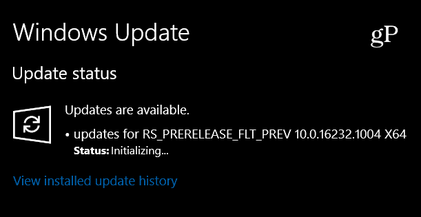 Windows 10 Insider Preview Build 16232.1004 släppt, endast en mindre uppdatering