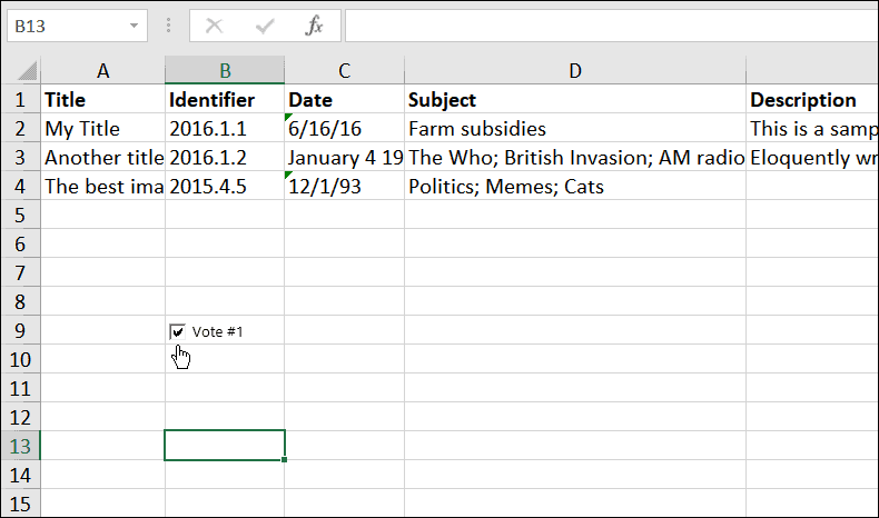 infoga en kryssruta i Microsoft Excel