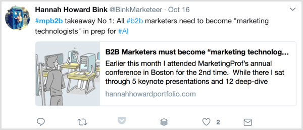 live blogging marketing profs b2b marketing forum twitter exempel