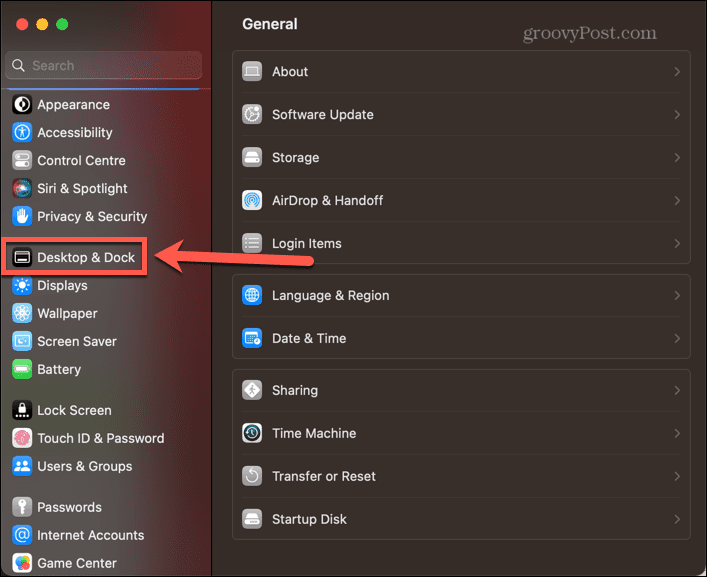 mac desktop och dockningsinställningar