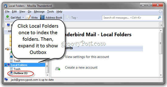 Ta bort ej skickade meddelanden i Thunderbird Outbox