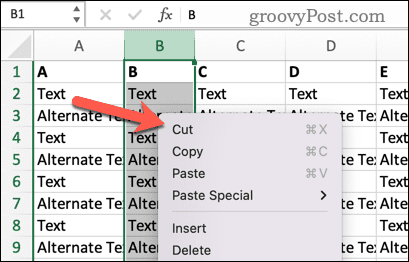 Klippning i Excel