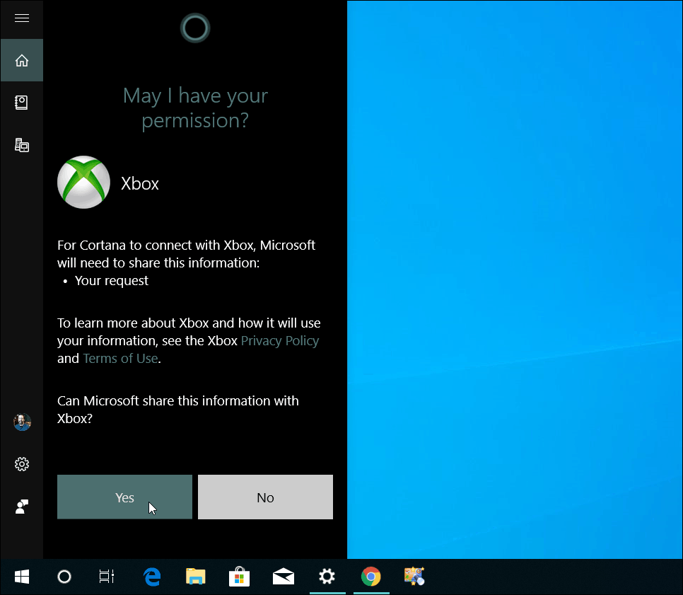 Anslut Xbox One Cortana PC