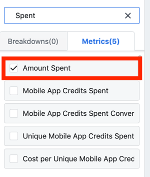 Tips för att sänka dina Facebook-annonskostnader, möjlighet att se det belopp som du spenderar som en del av din rapport