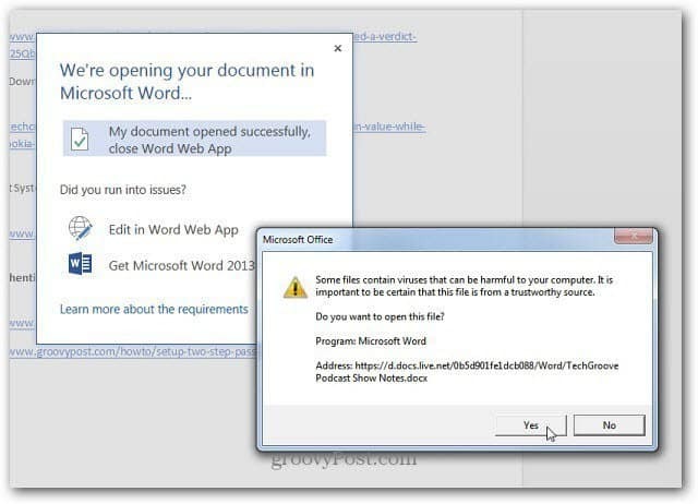 Öppna i Word Desktop
