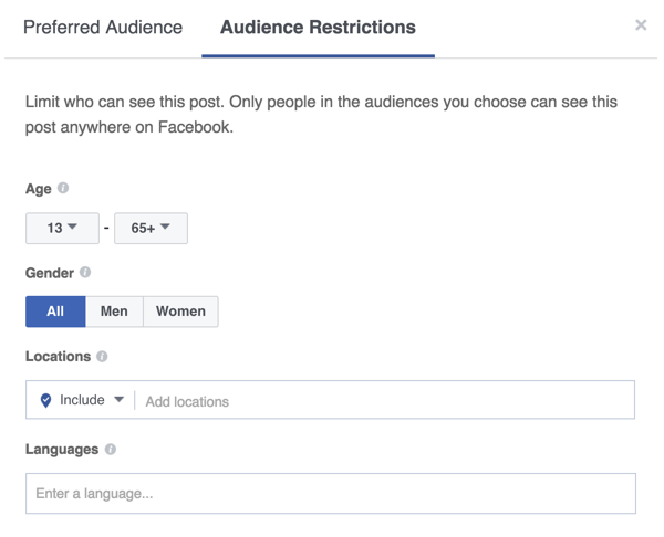 Du kan också begränsa synligheten för ditt Facebook-inlägg.
