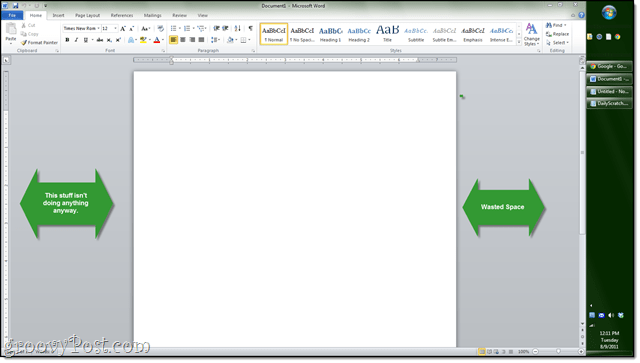 vertikal sidofält i Microsoft Word