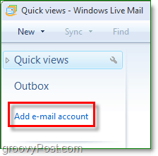 lägg till e-postkonto till Windows Live Mail