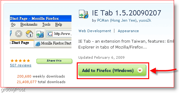 Ladda ner IE-fliken för Firefox