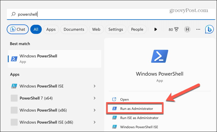 Windows 11 kör powershell