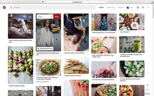 Pinterest rullade ut en uppdatering som gör det möjligt att spara Pins på ett bräde från skrivbordsnätet med bara ett klick istället för att behöva klicka på Spara-knappen och välj en bräda.