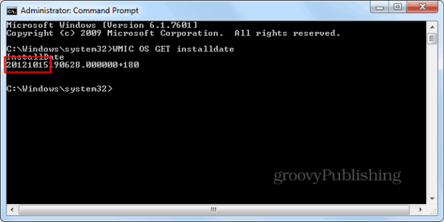Windows installationsdatum cmd promptwmic enter
