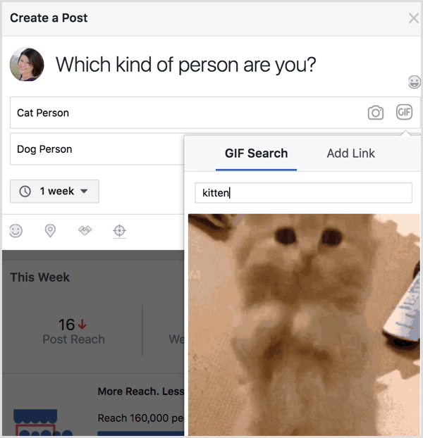 Facebook-enkät GIF-sökning