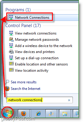 öppna din nätverksanslutningsdialogruta i Windows 7