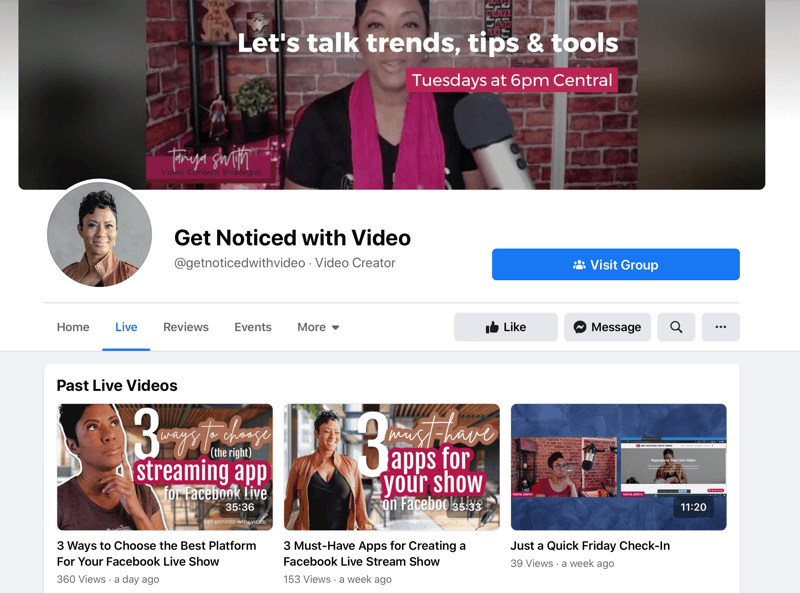 skärmdump av @ getnoticedwithvideos youtube-kanallandningssida med olika videor om tips, tricks och trender när det gäller onlinevideo