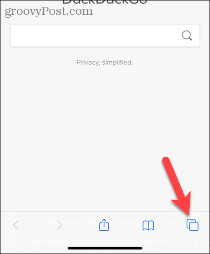 Tryck på flikknappen i Safari på iOS