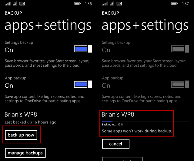 Windows Phone 8.1 Tips: Säkerhetskopiera telefonens data manuellt
