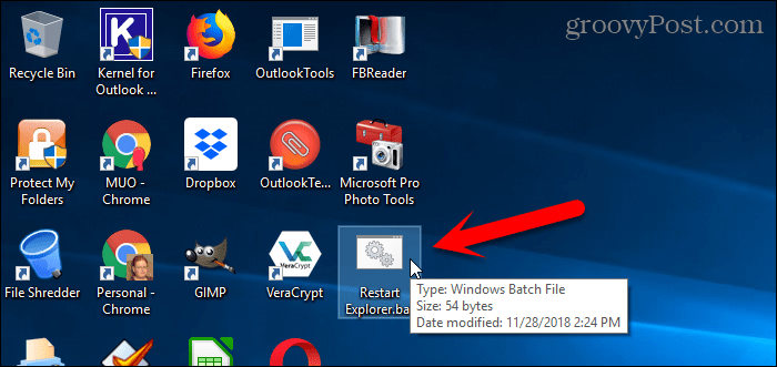 Kör en batchfil på Windows 10 Desktop