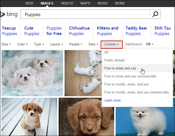 Använd Bing och Google Image Search för gratis bilder för blogginlägg